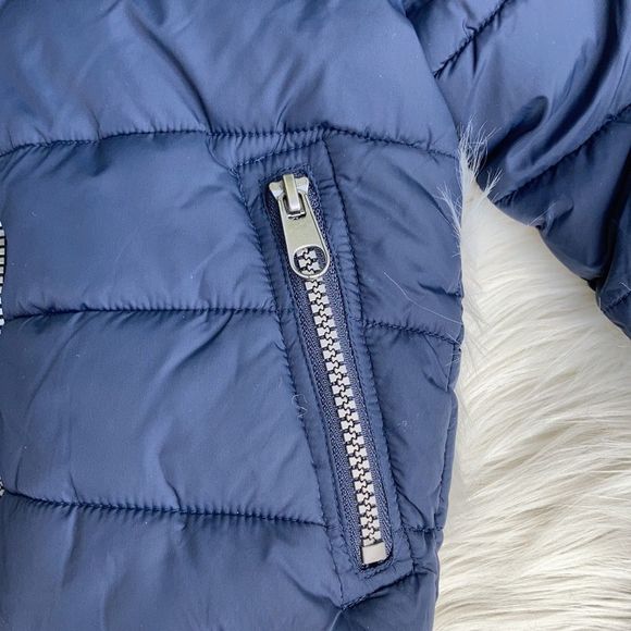 H&M Hooded Blue Puffer Jacket Size 3-4 Year Old - Picture 2 of 12